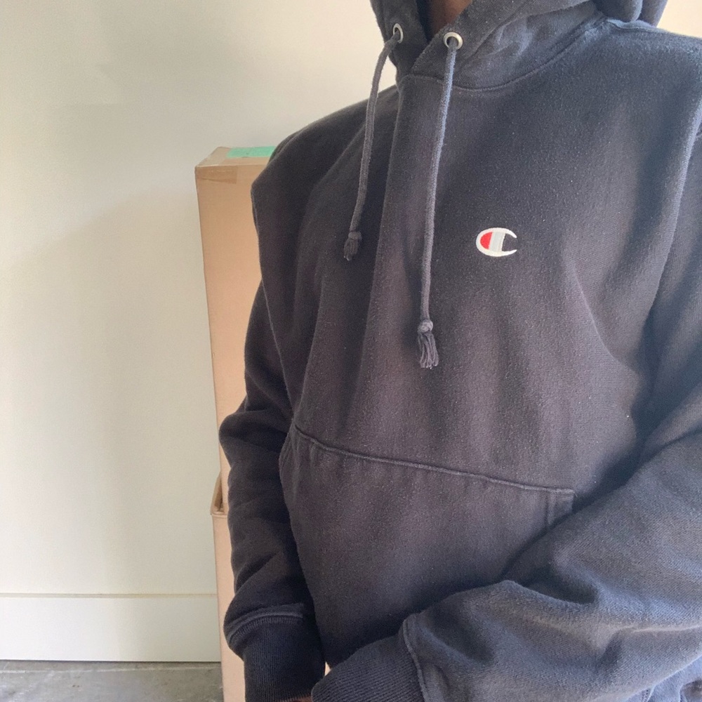 black champions hoodie